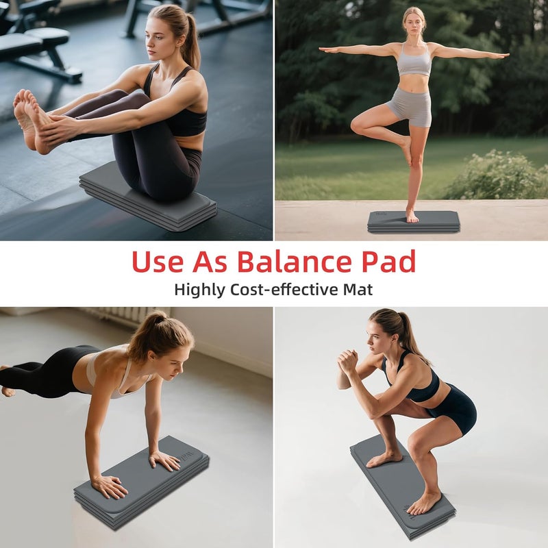 WEILA 1/2 Inch Extra Thick Yoga Mat Pilates Equipment, 69"x24" Odorless Workout Mats for Home Gym, Non-slip Exercise Mats for Women Men Home Workout, Foldable Yoga Mats for Travel Camping Sleeping - Image 5